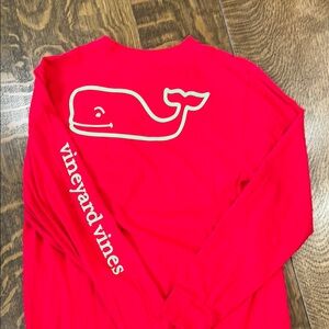 Vineyard Vines Bright Red Whale Logo Shirt